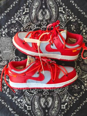 Dunk low Off White University Red