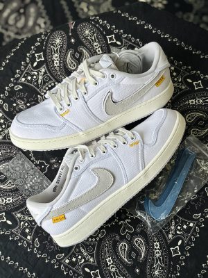 Jordan 1 AJKO Low Union White Canvas